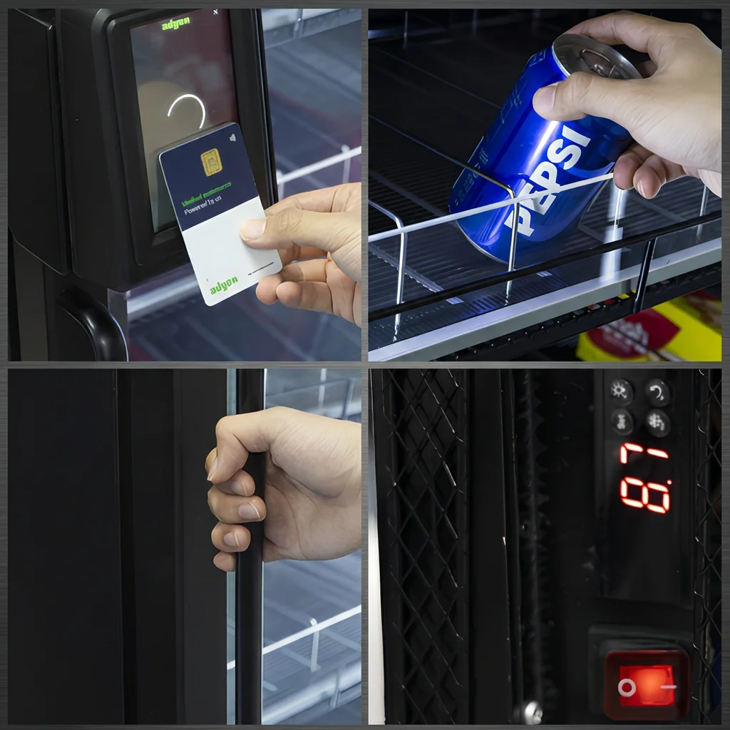 Touch Screen Vending Machine for Snacks and Beverages with Digital Product Selection for Modern Self Service Retail