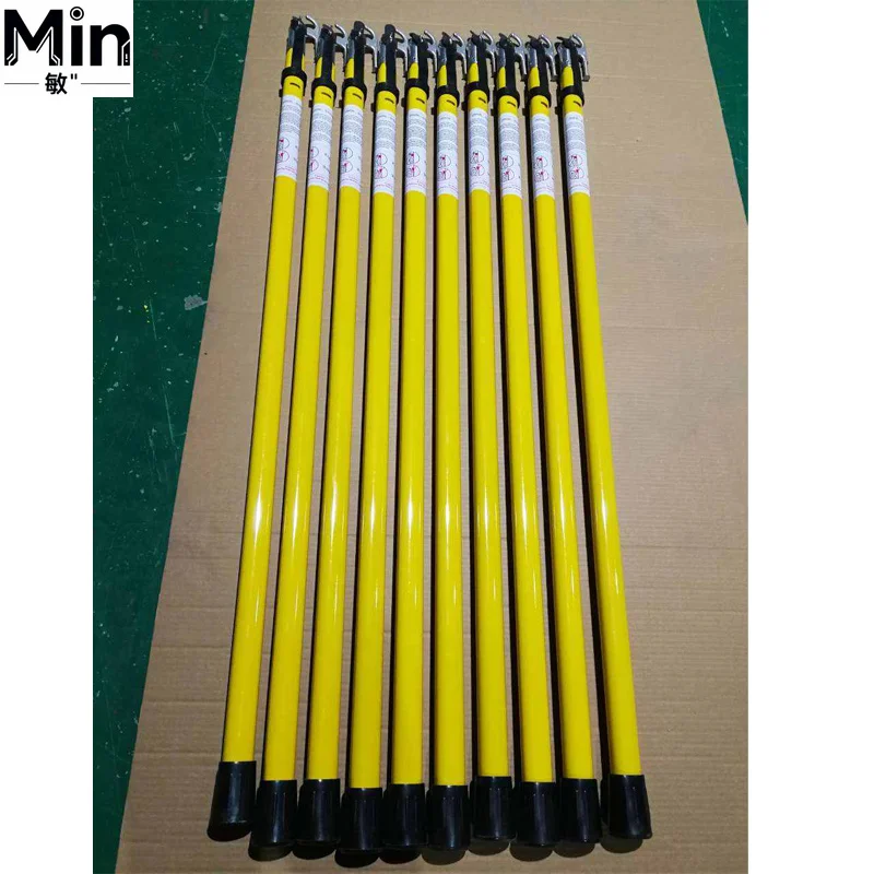 High Voltage Triangle Fiberglass Telescopic Insulated Hot Stick for Lineman Electrical Work