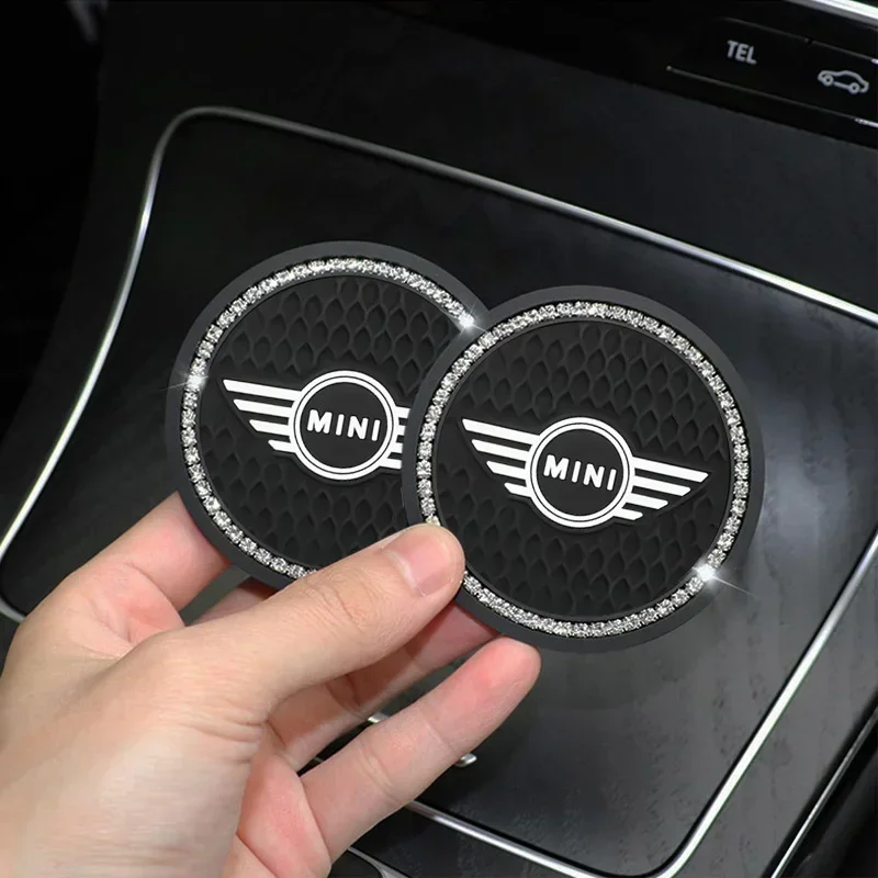2pcs Silicon Car Cup Coasters Anti-slip Mats for Mini Cooper S R55 R56 R57 R58 R59 R61 F55 F56 F54 F57 F60 CLUBMAN COUNTRYMAN