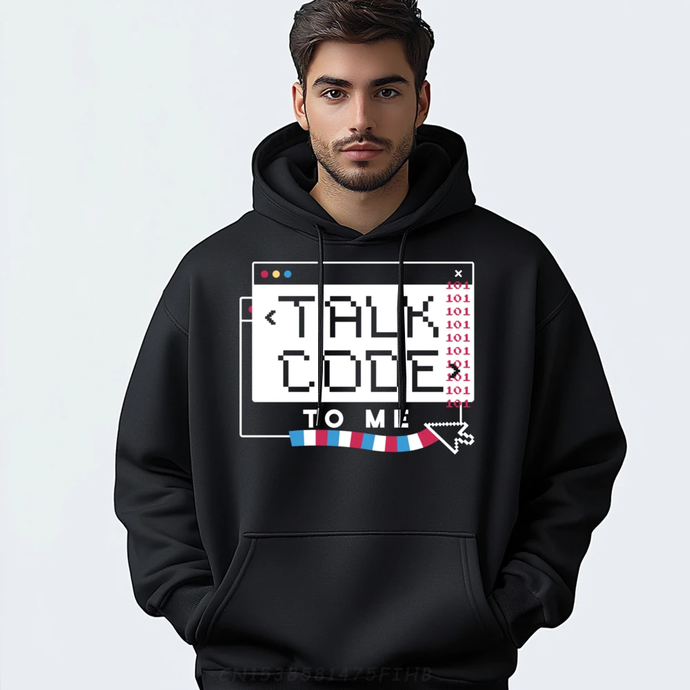 

Talk Code To Me Funny Computer Programmer It Coding Vintage Pullover Hoodies Student Band Hoodies Camisa Feminist