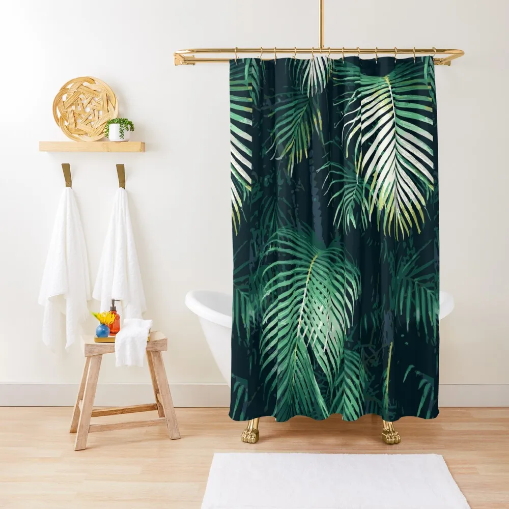 

Tropical Palm Leaves Shower Curtain Transparent Bathroom Shower Bathroom For Shower For Bathrooms Curtain