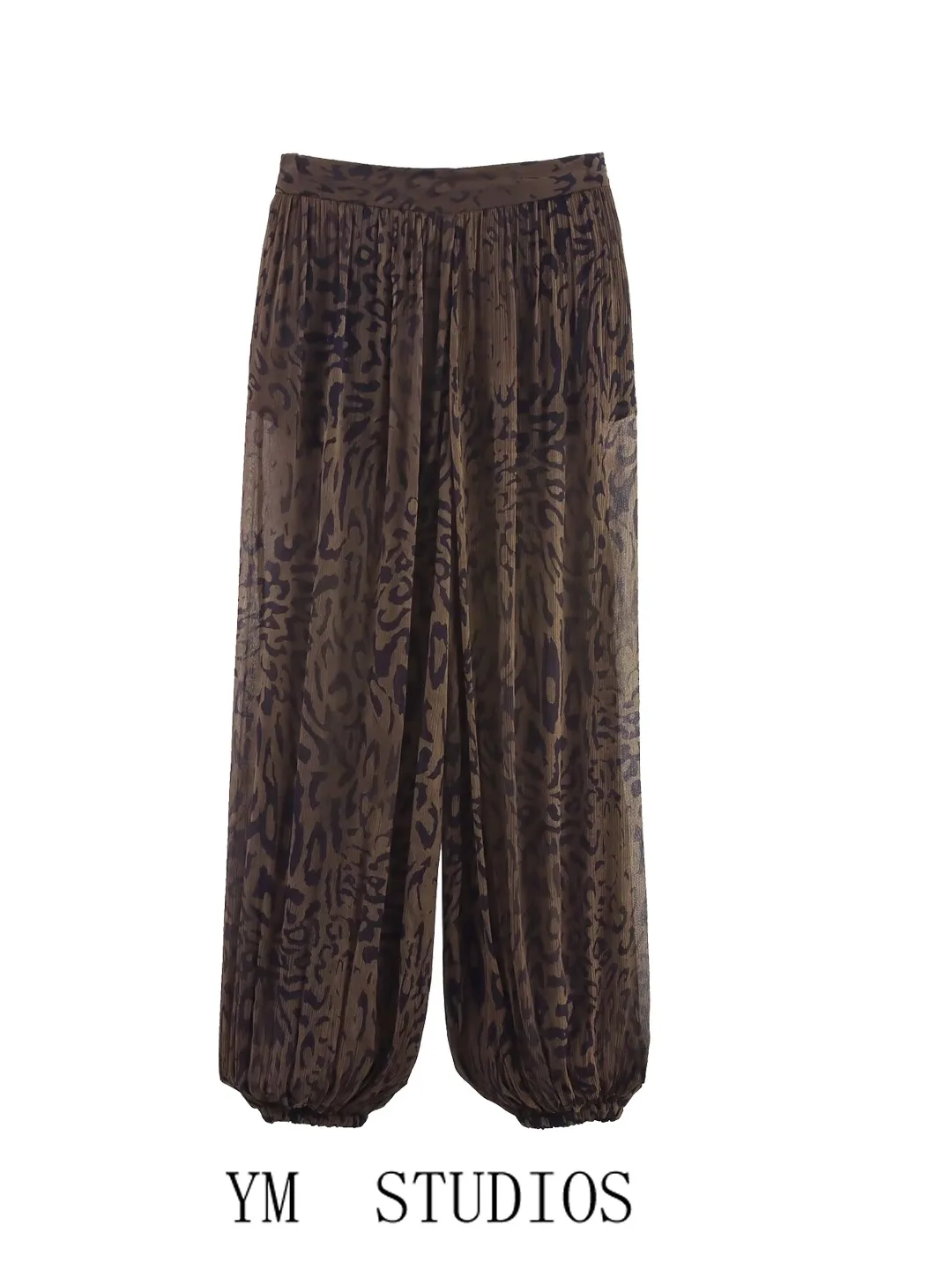 Women's Vintage Animal Print Harem Pants Draped Dance Lantern Long Trousers Casual Elastic Waist Other Material Printed