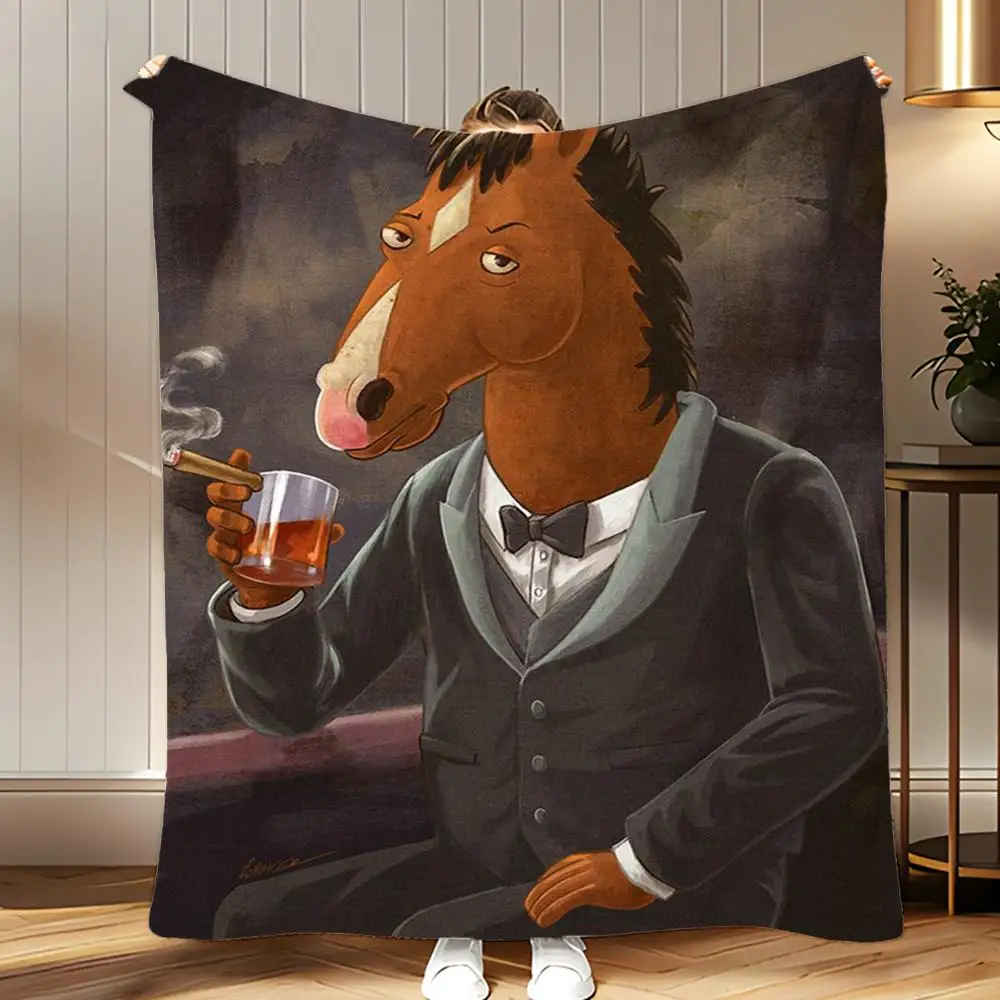 

Анимированная серия BoJack Horseman, мягкое коралловое флисовое одеяло 310 г/м2, пушистое теплое одеяло для дивана-кровати, дивана, декора спальни
