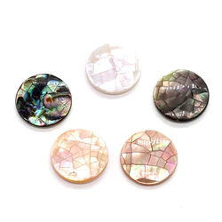 Natural Abalone Shell Beads Caps Mother-of-pearl Shell Flat Round Cabochons Cameo Beads for Jewelry Making DIY Ring Accessories