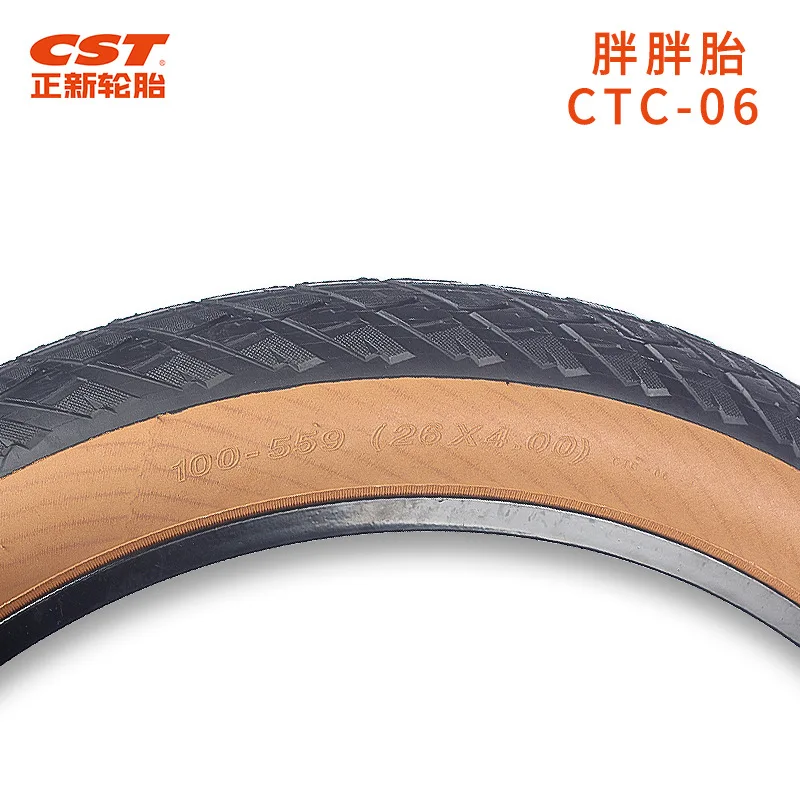 CST BIG BOAT 26*4.0 MTB Bike Tire CTC-06 26X4.8 C1963 Brown Edge 60TPI Cycling Parts 26er Fat Snow Bike Beach Bicycle Tire