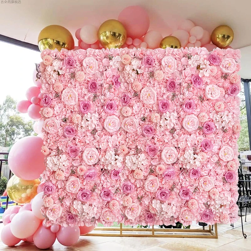 

Aritificial Silk Rose Flower Wall Panels Wall Decoration Flowers for Wedding Baby Shower Birthday Party Photography Backdrop