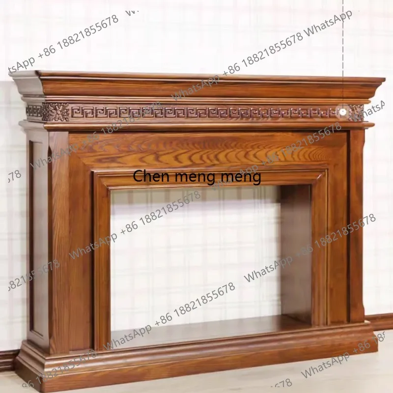 American solid wood carving flower decoration fireplace cabinet living room home decoration porch cabinet French retro