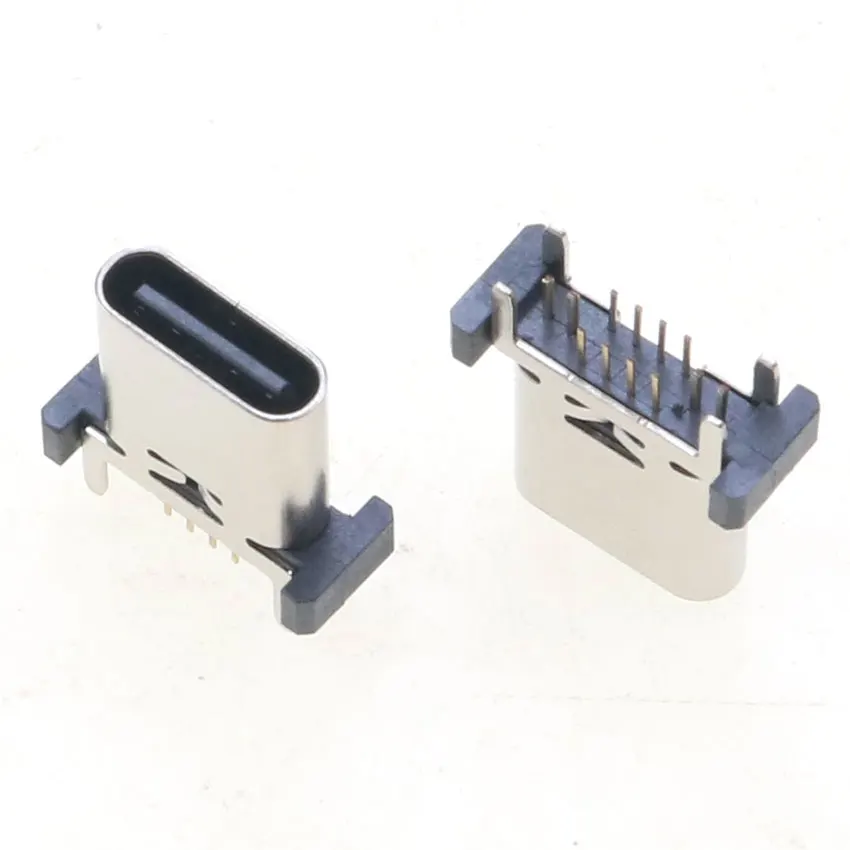 Cltgxdd 2pcs USB Type C Female Socket 16Pin 16P Vertical 180 degree H=9.3/10/10.5/12.4/13.1/13.7/15/17.5mm Type-C USB Connector