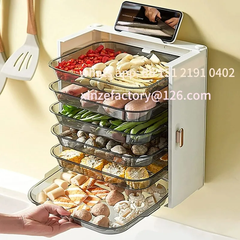 

Customizable Foldable 6 Layer Kitchen Side Dish Dish Tray Can Racks Multi-Functional Cooking Dishes Tray Kitchen Organizer And S