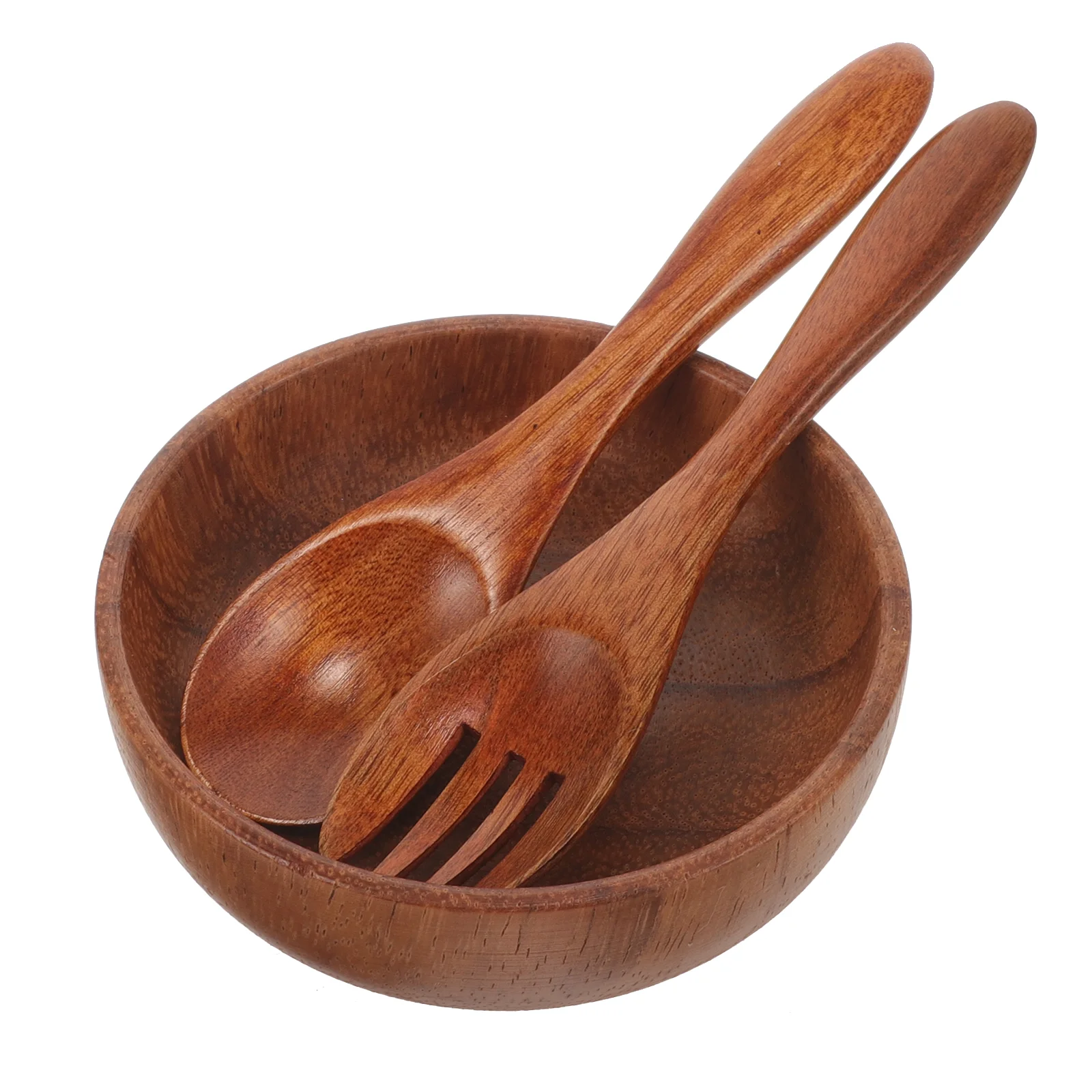 

Wooden Bowl Tableware Serving Utensils Noodle Fruit Salad for Kitchen Counter Baby Cutlery