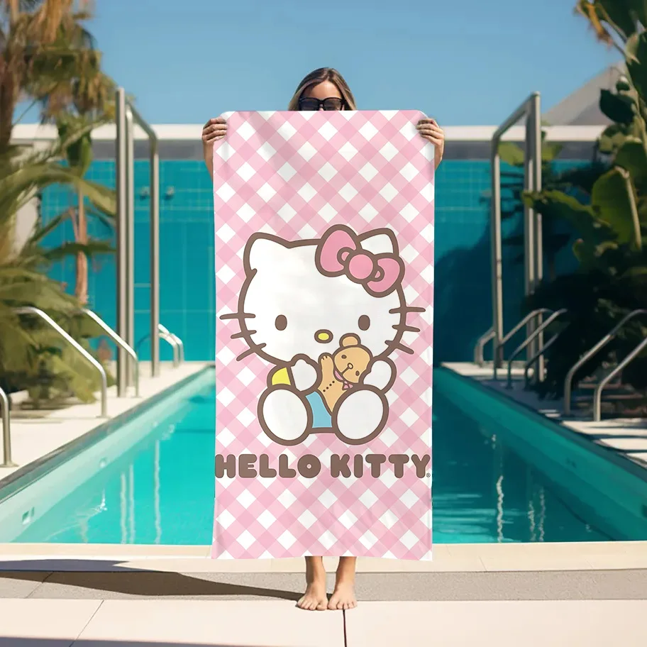 H-Hello K-Kitty Cat Spa Towel Bath Sauna Beach Towels Bathroom Turban for Hair Drying Personal Care Bathroom Set Accessories