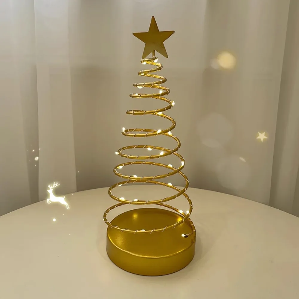 Nordic LED Christmas Tree Lamp Novelty Nightlight Crystal Star Light Decoration Girl Bedroom Atmosphere Light Table Lamp