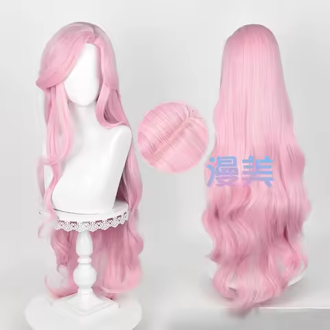 100cm Anime Fluttershy Cosplay Wig Long Pink Wavy Heat Resistant Synthetic Hair Halloween Party costumes