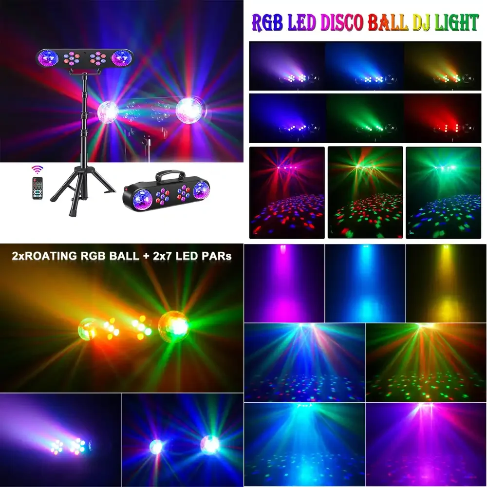 

30W Mini Stage Disco Light Rotating Magic Ball Light With Bracket Remote Control Stage Lighting for KTV Christmas DJ DISCO