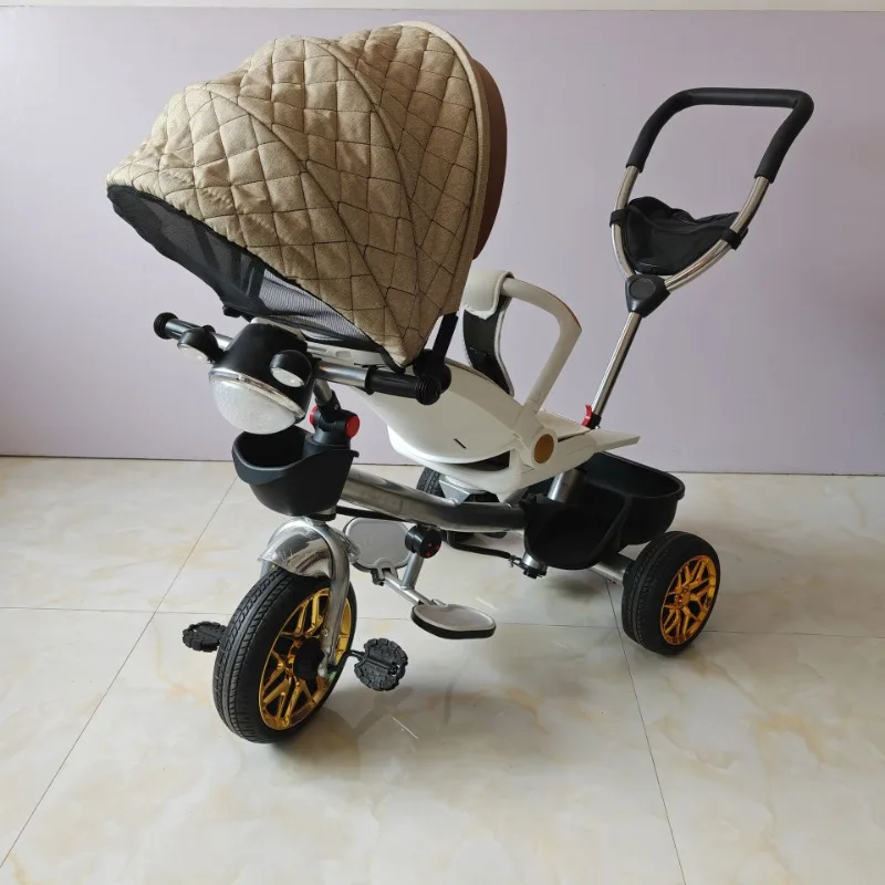 Children's tricycle can sit and lie down baby stroller baby pedal bicycle seat 360 degree rotation