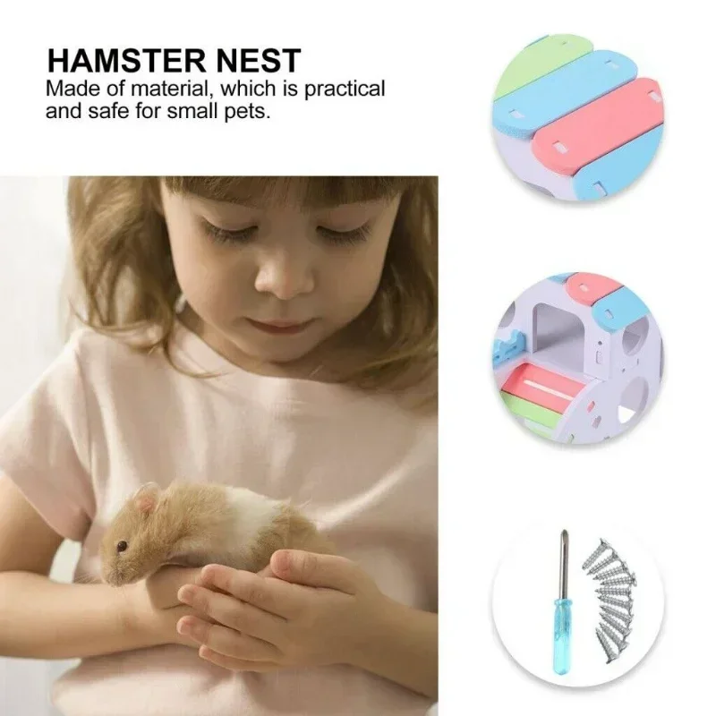 Wooden Hamster Nest Sleeping House Home Luxury Cage Pet  Hideout Hut Toy Small Animal Supplies Hamster Hideout