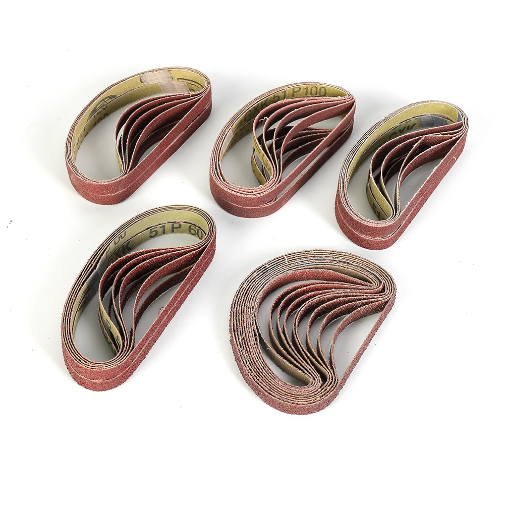 50pcs Aluminium Oxide Sanding Belts 40-120 Grits Sandpaper Abrasive Bands For Belt Sander Grinder Abrasive Tool For Wood Metal