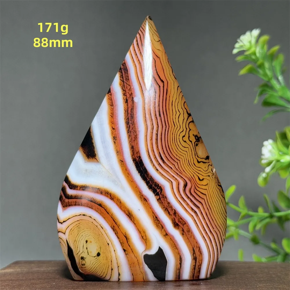 Natural Aand Beautiful Patterns Of Striped Agate Free-Form Torch Mineral Healing Witchcraft Altar Energy Home Decoration  Gift