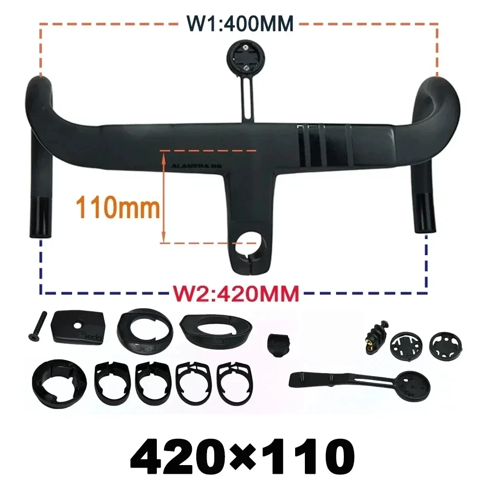2025 New Road Handlebar DE Alanera RS T1000 Carbon Aero Lightweight 340g Integrated for Professional Cycling RHM EVO Shape image 3