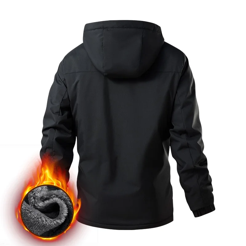 Chaqueta informal de lana para hombre, abrigo liso grueso y versátil a prueba de viento, moda de invierno, Parka cómoda para mantener el calor con capucha