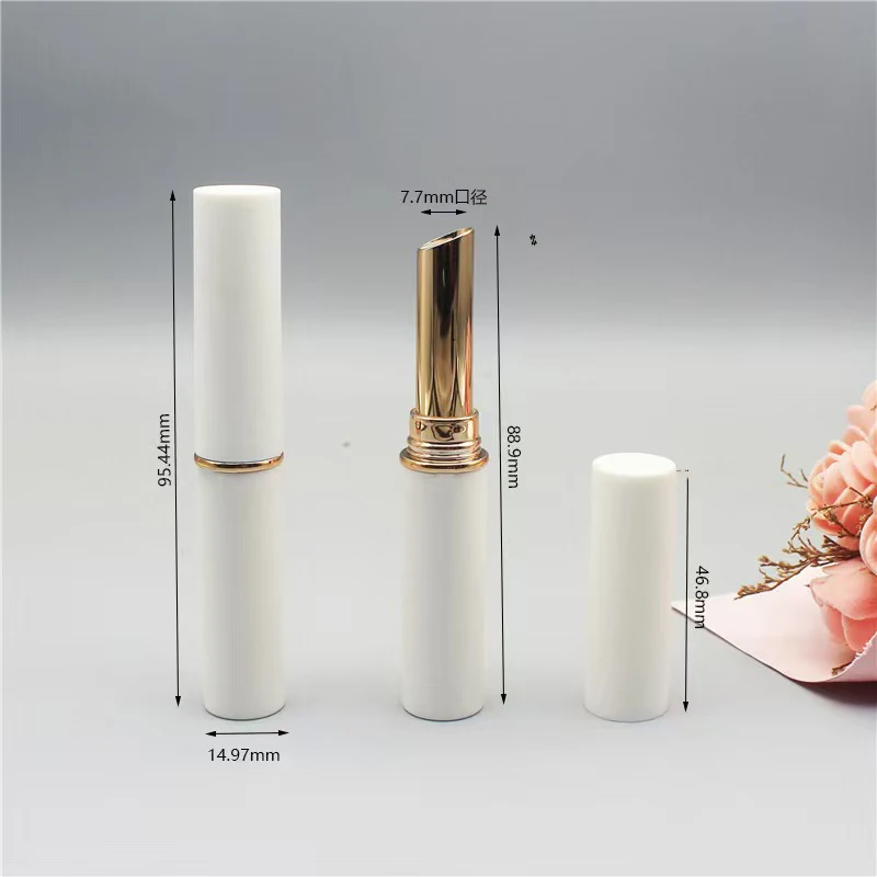 10/30/50Pcs 2g Caliber 7.7mm mini portable round lipstick tubes empty lip balm lip gloss tube fine roots gold lip stick tubes