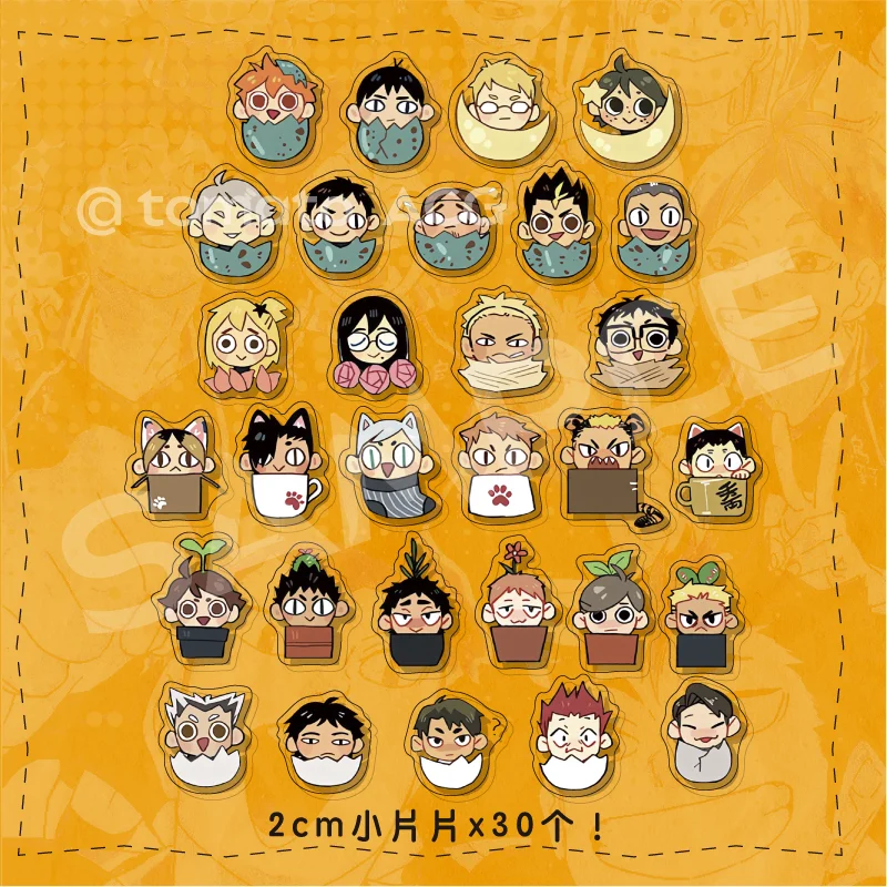 Haikyuu!! Handmade Standing Figure Shoyo Hinata Decor Anime Cosplay Sugawara Koushi Mini Acrylic Sheet 30pcs Kei Tsukishima