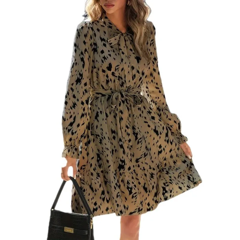 صيف 2025 موضة أوروبية عالية الخصر مطبوعة طويلة Sve V-Ne المرأة الدكتور البولكا نقطة الأزهار طباعة ماكسي الدكتور للأزواج