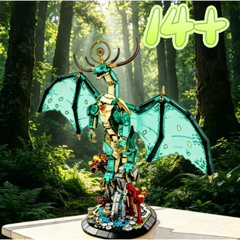 

2026 New In Stock 1650pcs Assembly Model Building Blocks Guardian Dragon Diy Toy For Adults Christmas Birthday Holiday Gifts