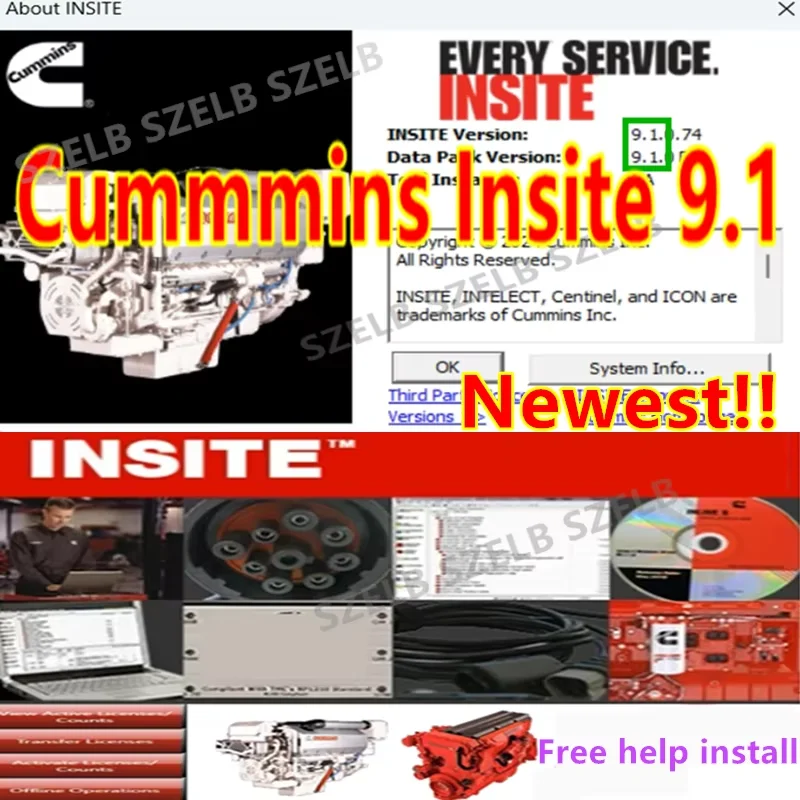 New Cummins Insite 9.1 CMS Site 8.9 Calterm 4.7 incal 2024.10 files Engine Diagnostic Software with remote install service