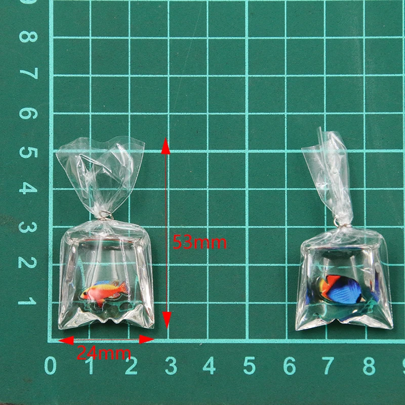 1/2/5Pcs Simulated Fish Decoration Ornamental Fish Pendant Ocean-style Key Ring Transparent Resin Decoration Crafts