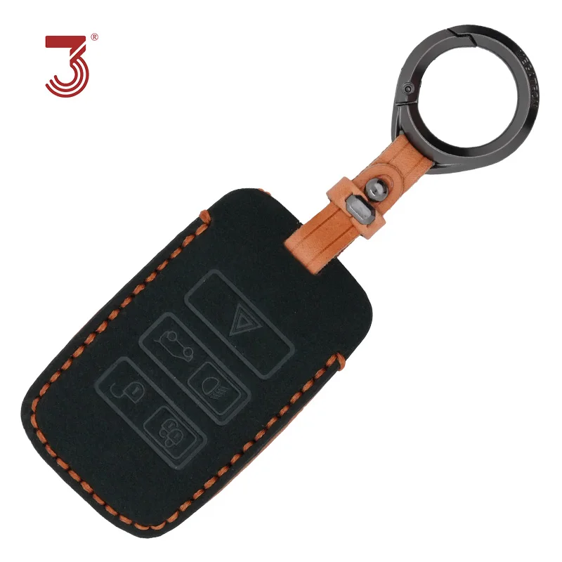 For Jaguar F-PACE F-Type Xe Xf Xj Xk Alcantara Leather Key Cover Keychain Key Case for Car Accessories