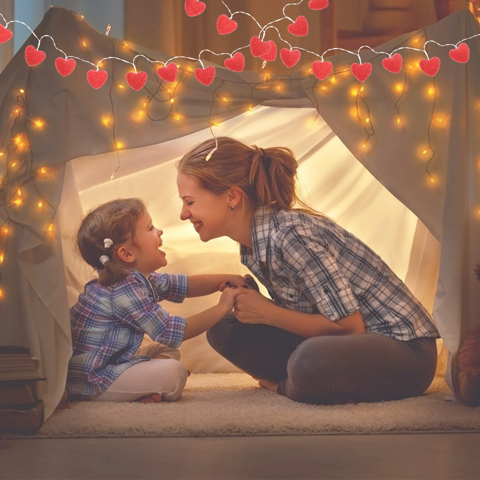 

1pc Creative Heart Lamp String Decorative String Light With Loving Heart Design For Festival Party Romantic Decoration