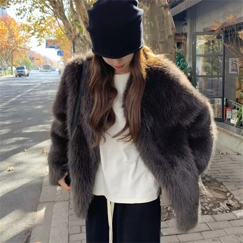 Furs Women Women's Fur Coat Fur Coat New Fashion Beautiful Cardigan Fur Coat new Mao Mao Autumn and Winter Short Fur Coat Women