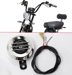 Universal Waterproof Motorcycle Round Electric Horn DC 60V 0.2A 100dB For Citycoco Electric Scooter Harley Electric Scooter