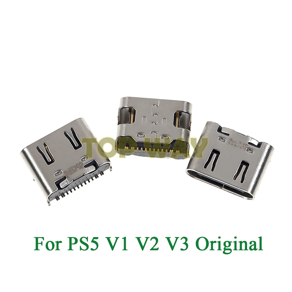 ソニー-プレイステーション用のオリジナルのCタイプUSB充電ポート,シルバーとゴールドのプラグ,ps5,010, 020, 030,v1,v2,v3,100個