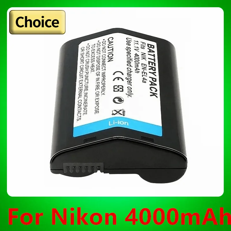 1/2Pcs 4000mAh EN-EL4 EL4 EN-EL4A EL4A Camera Battery for Nikon D2H D2Hs D2X D2Xs D3 D3S F6 MH-21 Batteria