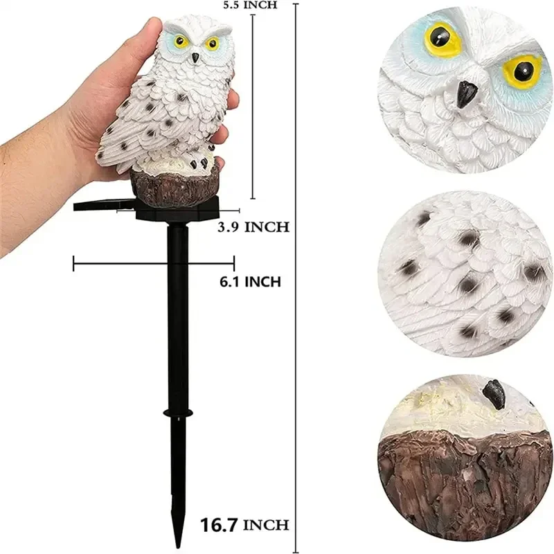 Imagem -03 - Led Solar Owl Ground Light Courtyard Lamp Garden Lights Outdoor Stake Light Pathway Decor Pátio Lanterna Impermeável