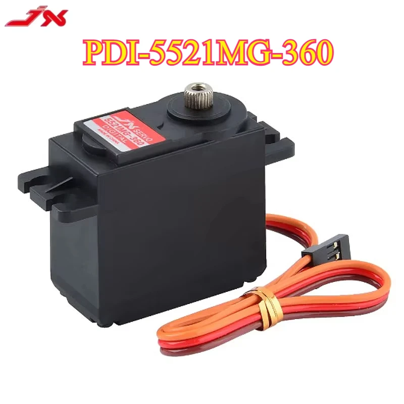 JX Servo PDI-5521MG-360 360°20kg Steering Digital Metal Gear Core Servo with High Torque for 1/10 1/8 RC Car Robot RC Model DIY