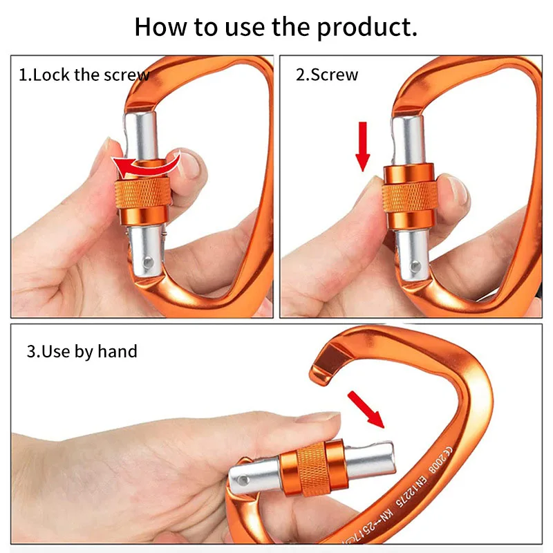 Imagem -05 - Escalada Carabiner 25kn d Forma Escalada Buckle Lock Segurança Exterior Escalada Equipamento Acessórios Pcs Profissional
