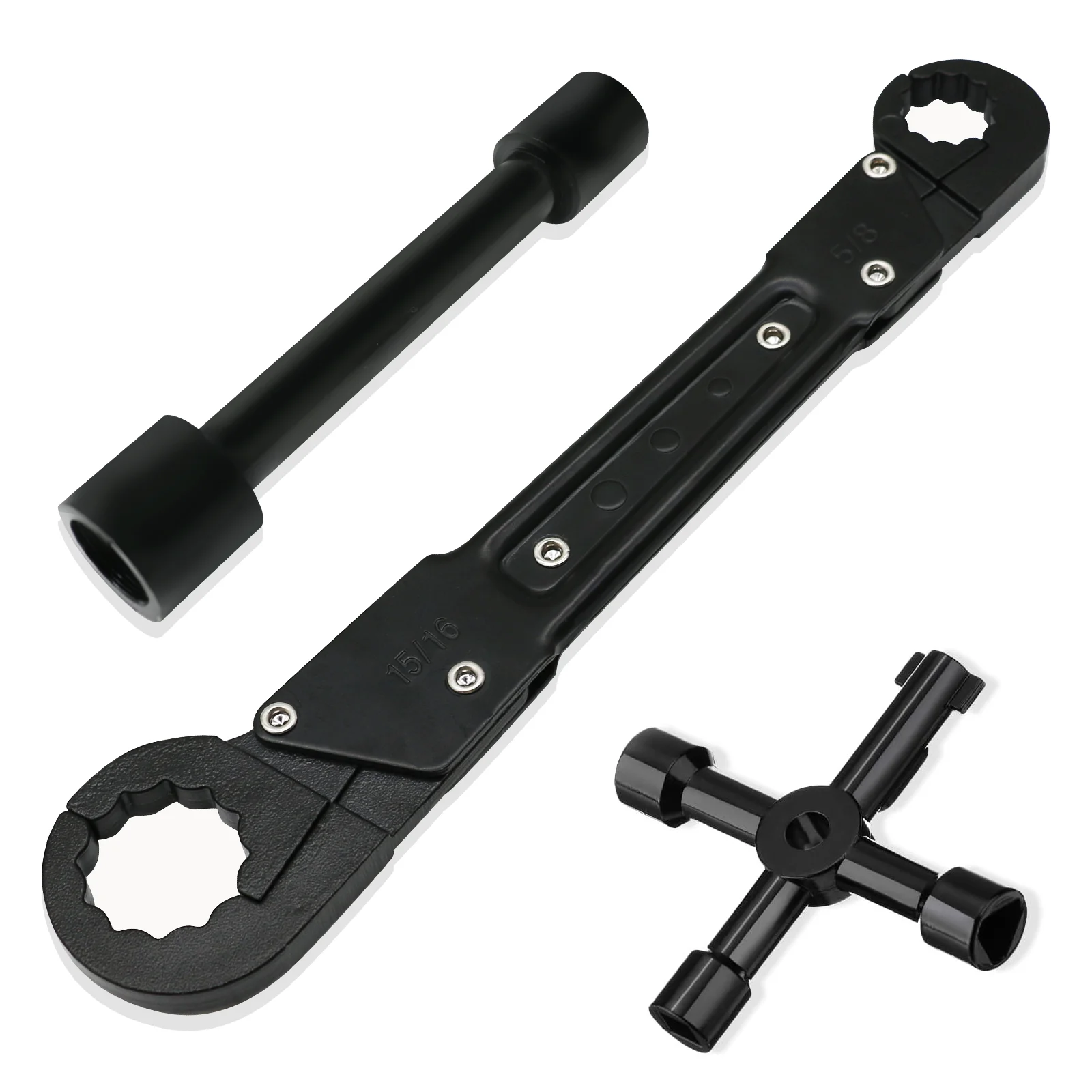 3pcs Multifunctional Plumbing Tools Angle Stop Wrench Kit Removing Compression Rings Tool For Washbasin Sink