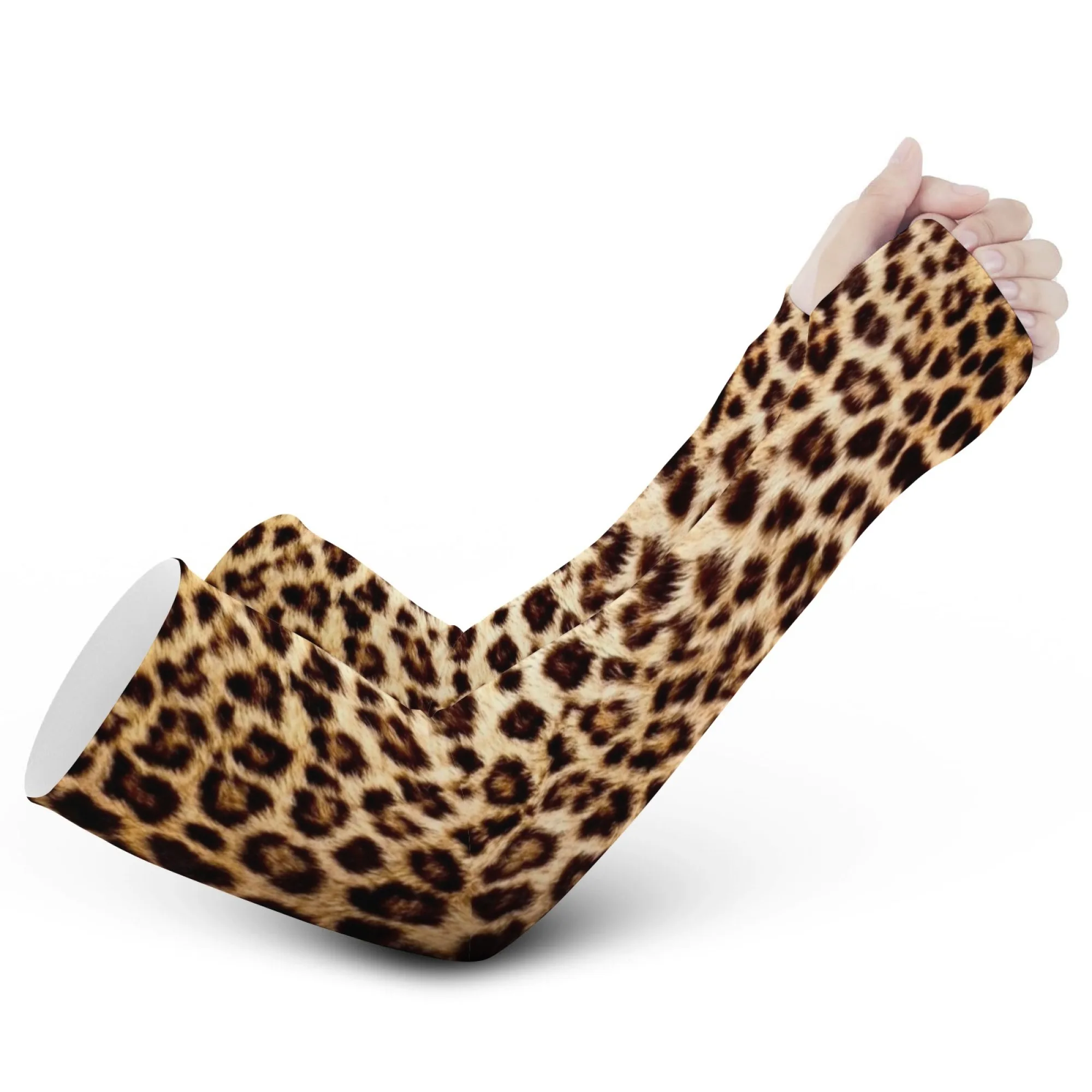Mode Leopard Print Arm Ärmel Eis Stoff Anti-Uv Sonnencreme Laufen Radfahren Hülse Outdoor Sport Radfahren Arm Wärmer Männer