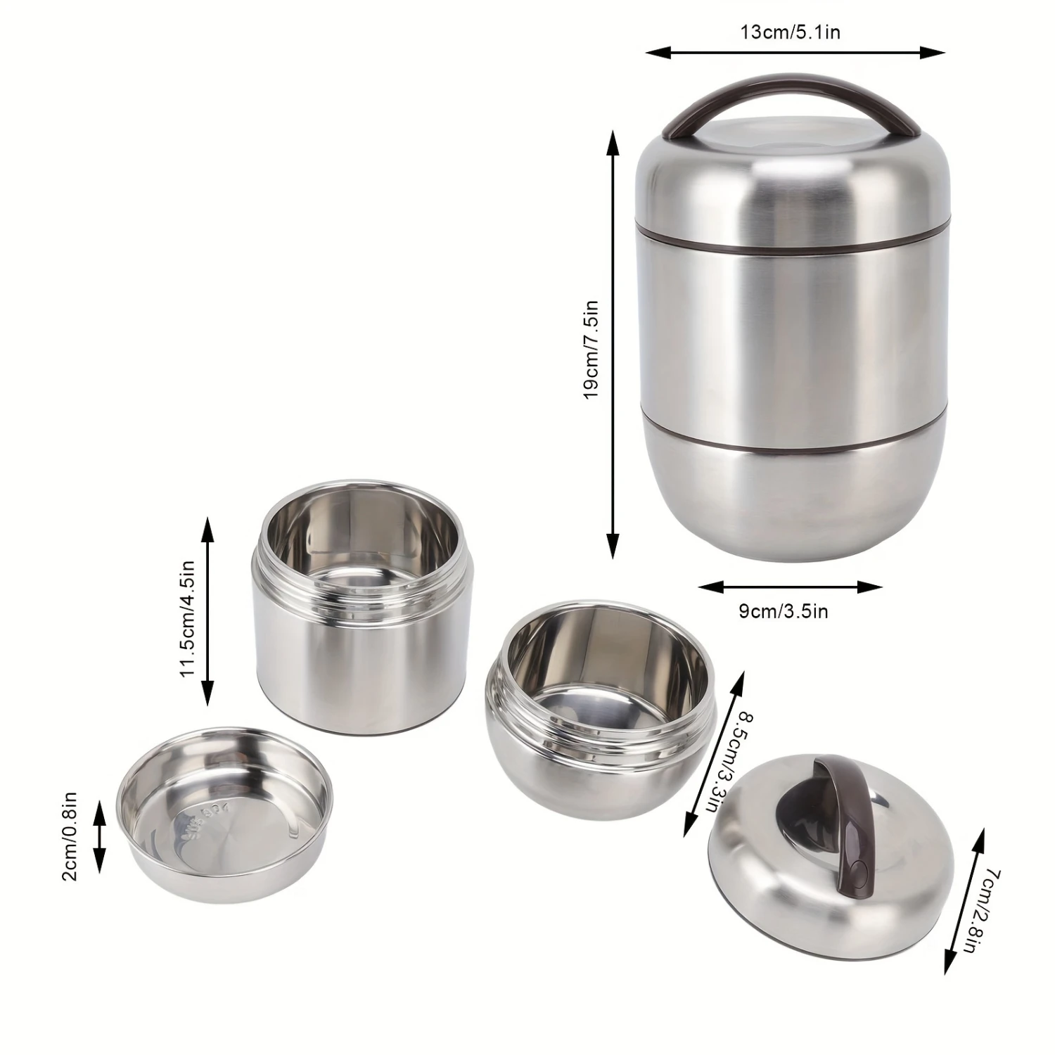 Insulation Bento Lunch Box 4 Layer Stackable Compartment Stainless Steel Lunch Container for Outdoor Travel