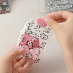 50Pcs/lot 8x10cm Puppy Rabbit Patten Self-Adhesive OPP Plastic Bags Ins Photocard Holder Transparent Card Cover Packaging Bags