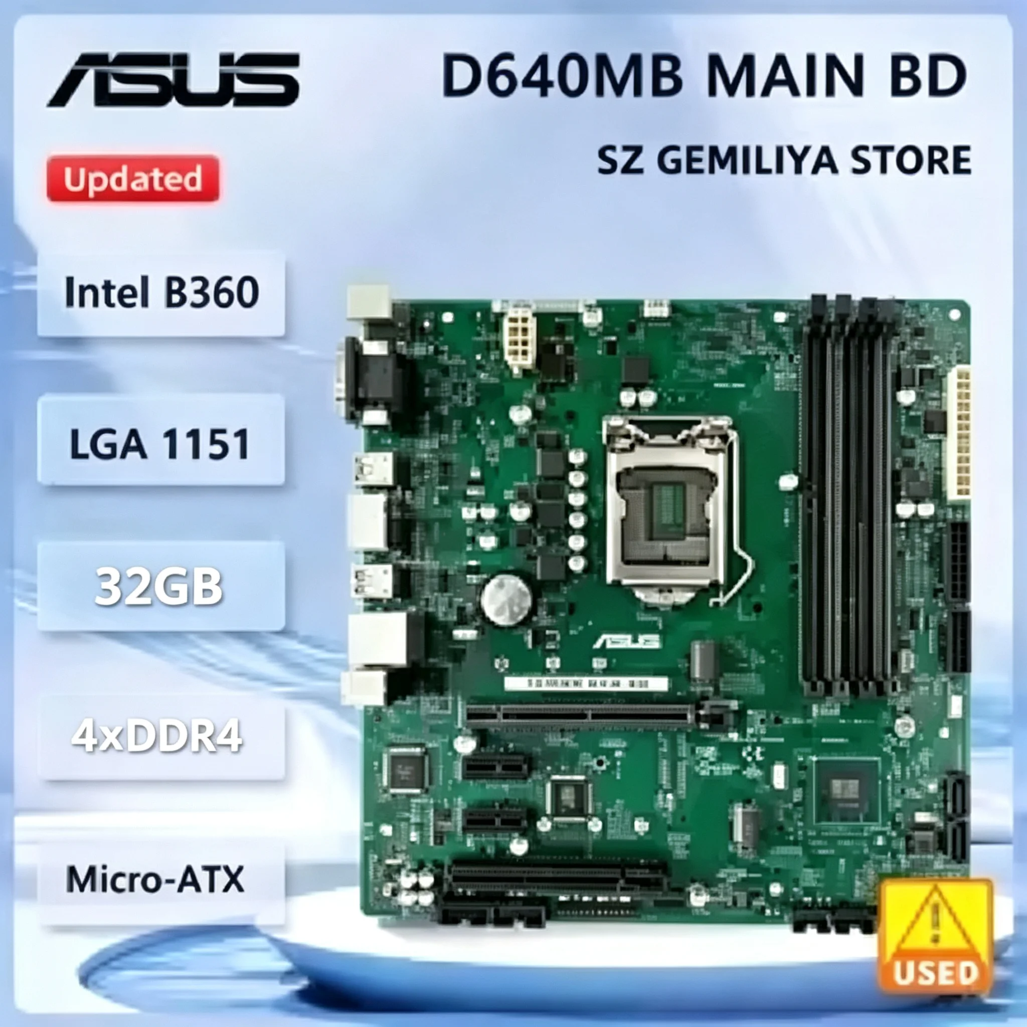 ASUS D641MD MAIN BD Motherboard Intel B360 LGA 1151 DDR4 32GB Micro-ATX support Core i7-8700 i7-9700 i5-9400 i3-8300 cpu