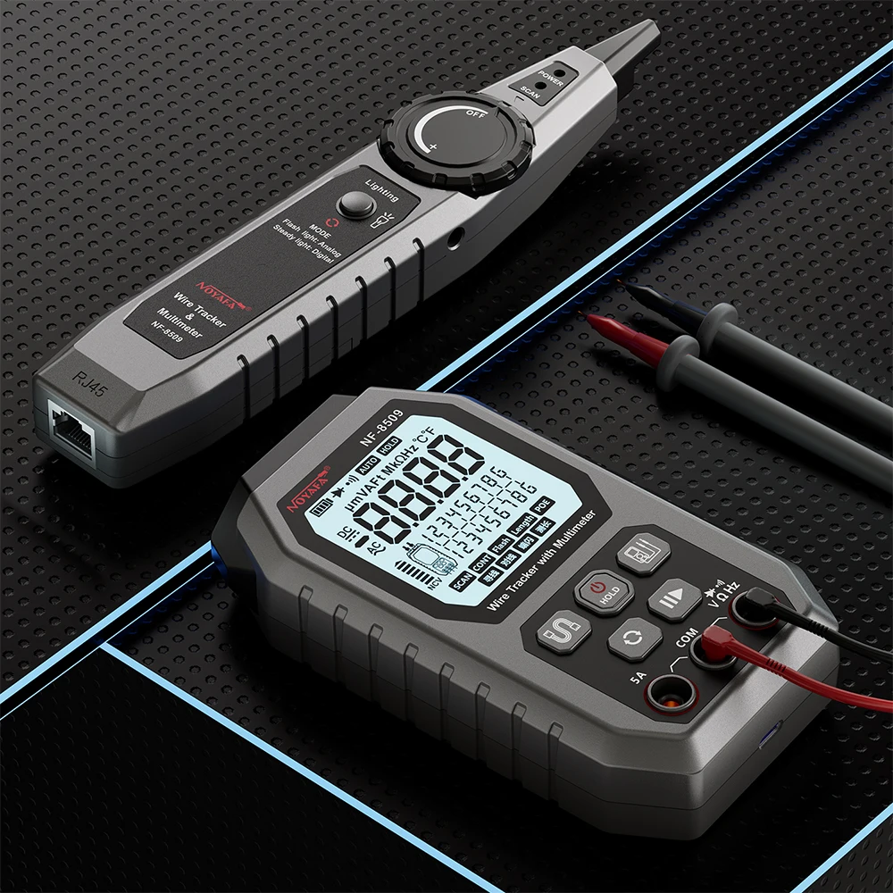 Imagem -02 - Multímetro Tester Network Line Cabo Finder Teste Poe Ncv ac dc Lcd Wire Tracke Nf8509 Noyafa-two-in1