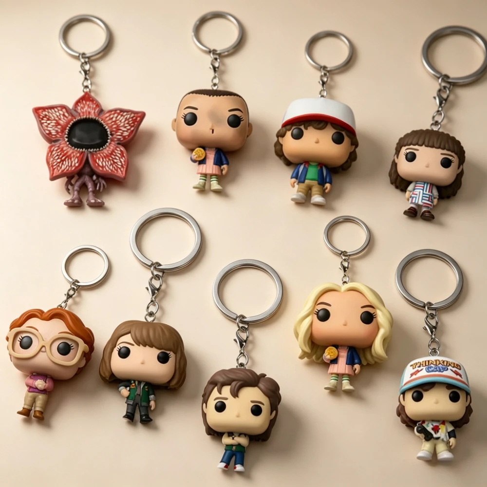 Último modelo de llavero de bolsillo de Stranger Things: Eleven, Robin, Barb, Steve, Dustin. Juguete de colección, regalo para adultos y niños.