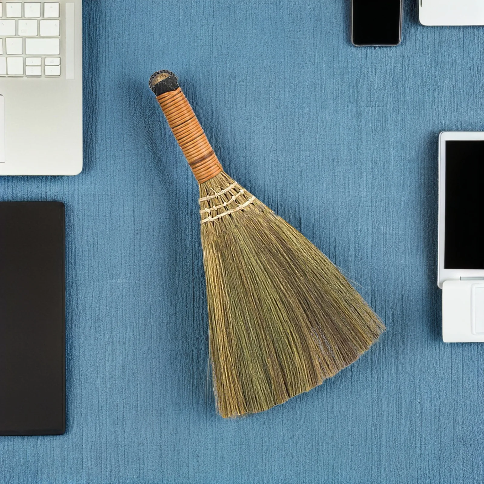 2 قطعة مكنسة خشبية صغيرة متينة للتنظيف المدمج مكنسة سطح المكتب المنزلية أداة عملية خفيفة الوزن أداة مكنسة المكنسة #2