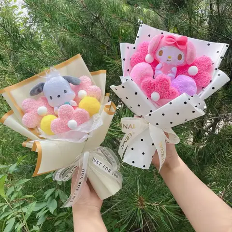 Плюшевая игрушка My Melody, Kuromi, Cinnamoroll, Kt Cat Keeppley — пример использования