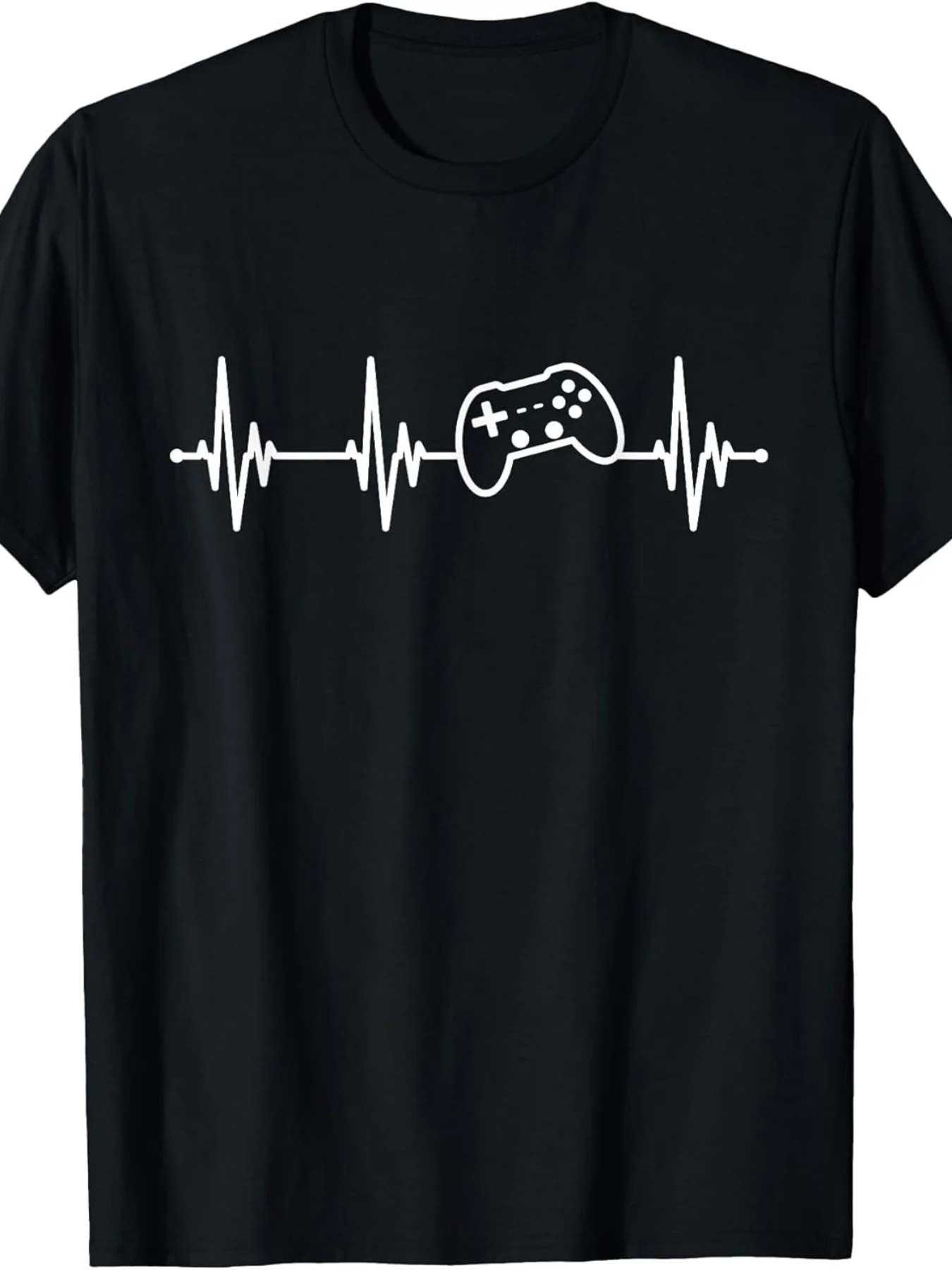 Heartbeat Game Controller Player T-Shirt.Jpg Same Style for Men and Women 2025 Summer Short-Sleeved Printed T-Shirt Pure 220g