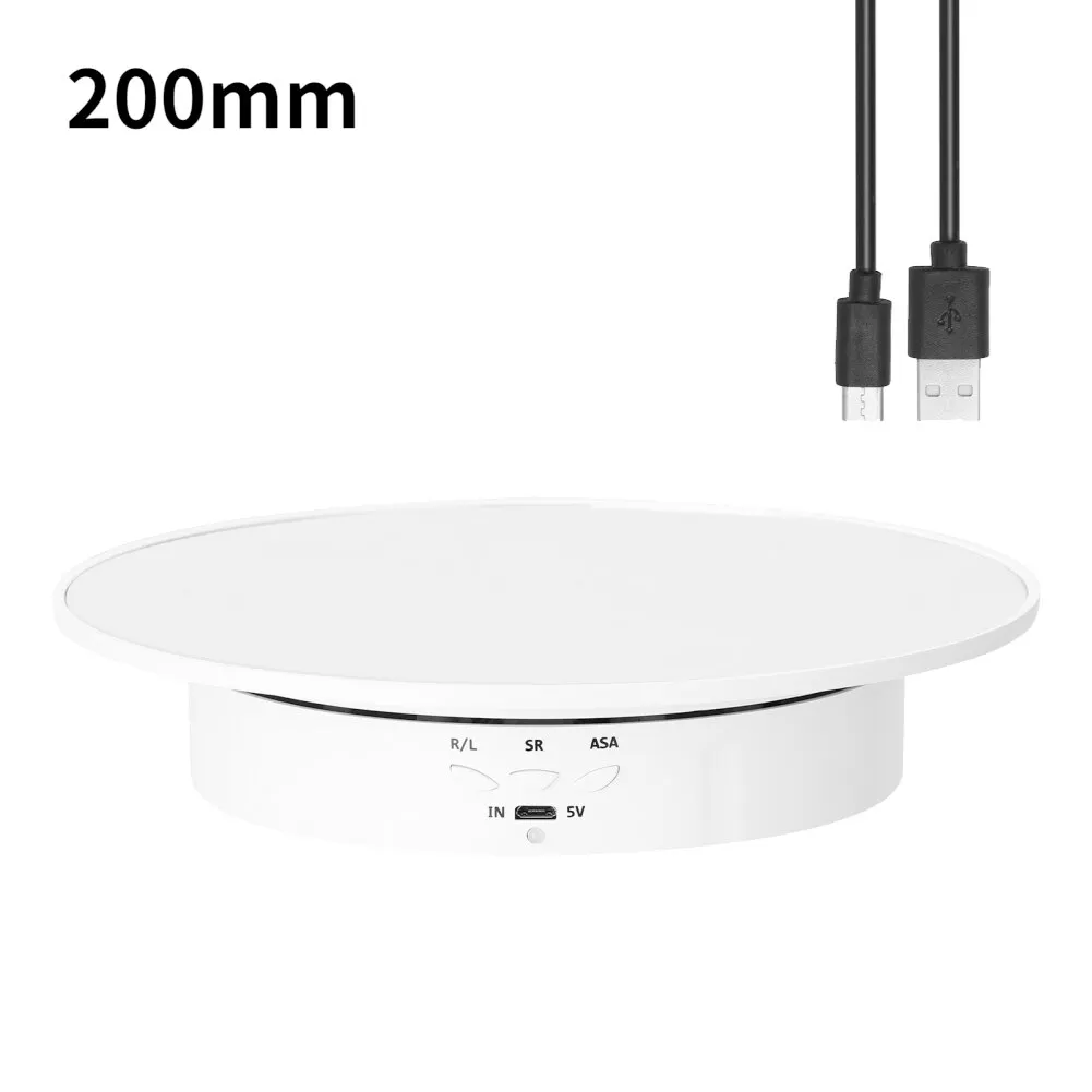 3 snelheden elektrische roterende displaystandaard spiegel 360 graden draaitafel sieradenhouder batterij / USB-voeding voor fotografie-opnamen